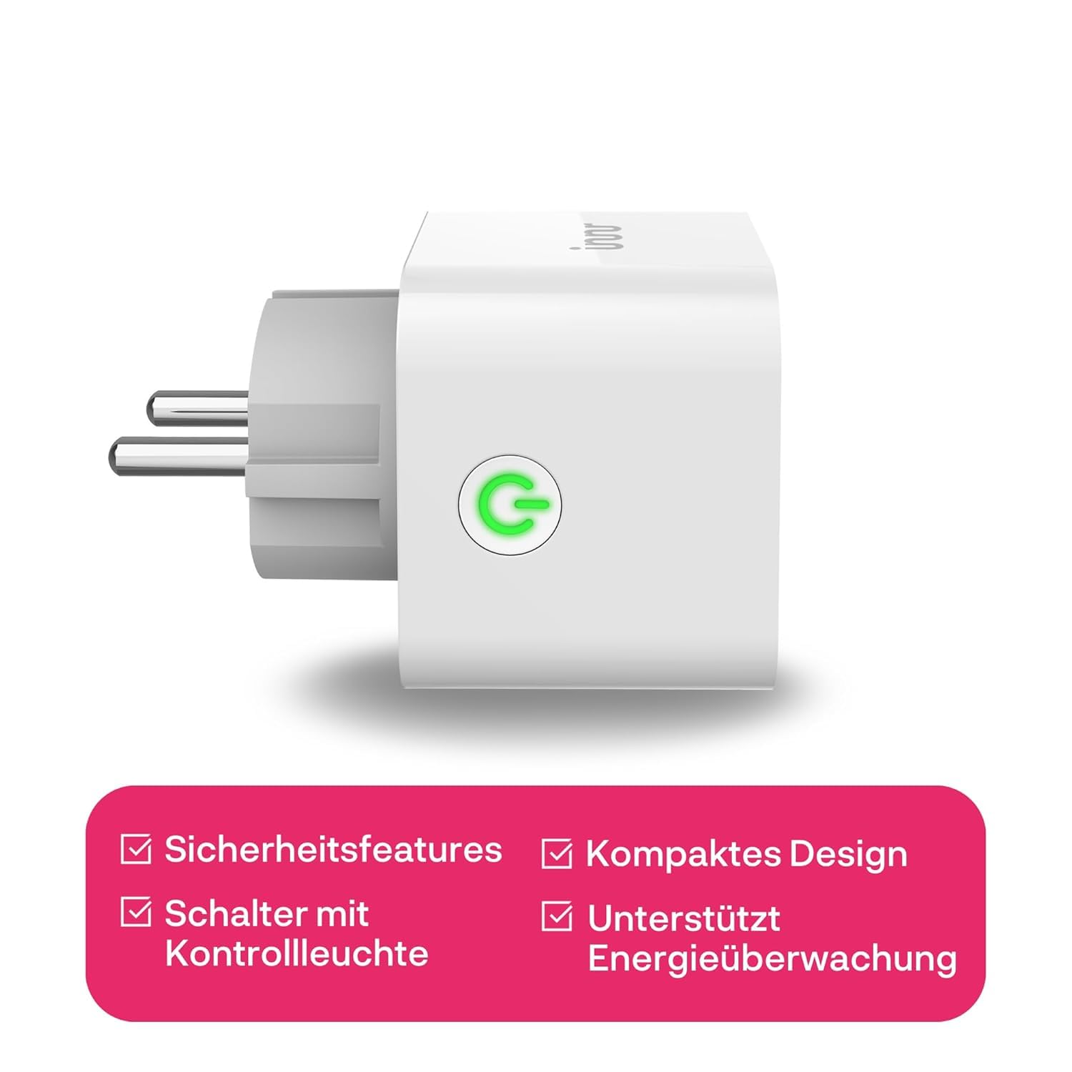 Innr Smart Plug, funktioniert mit Hue* und Alexa (Bridge erforderlich), Zigbee Repeater, 16A Steckdose mit Strommessung, 2 Stück 9