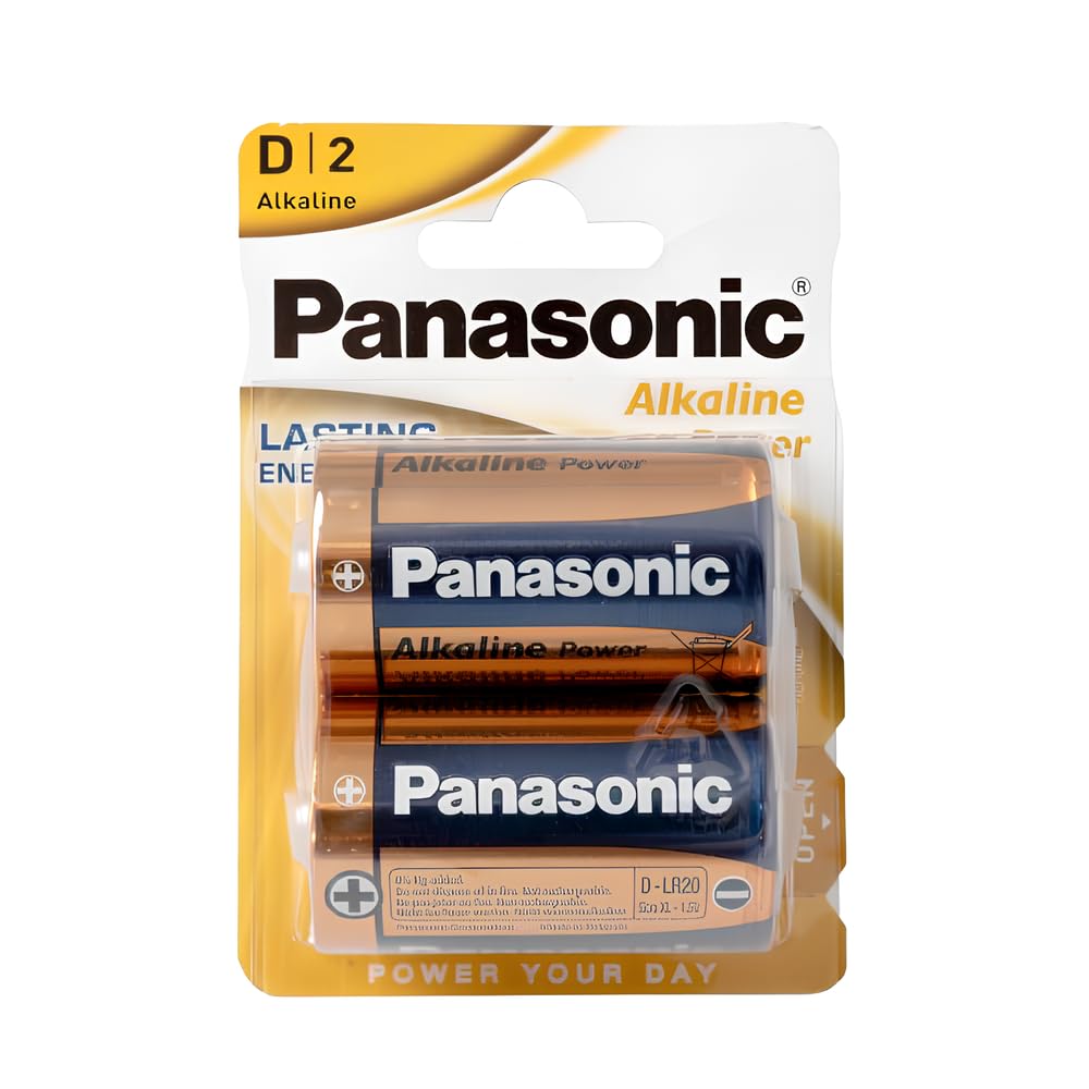 Panasonic LR20APB/2BP D Alkaline Power Batteries (Pack of 2)