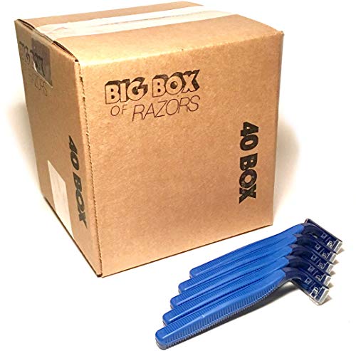 40 Box of Quality Bulk Disposable Twin Blade Razors for Men 