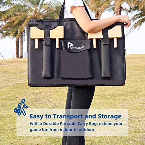 Pointyard Giant Wooden 4 in a Row Game 2.8Ft, Outdoor Jumbo Yard Game for Famlies Adults, 42 Pcs Chips & Durable Carrying Bag, Halloween Christmas Party Game Gifts for Adults