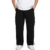 wulanhada Big and Tall Cargo Pants for Men Pants Stretch Casual Pants Multi Pockets Sweatpants Outdoor Hiking Work Adjustable