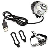 Urparcel 1200LM 3 Modes CREE 5V XML-T6 USB LED Headlamp Headlight Bike Bicycle Light