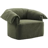 Modway Lark Oversized Accent Chair in Sage Fabric &ndash; Upholstered Modern Armchair with Down Blend Cushions &ndash; Slipcovered Chair for Living Room or Reading Nook
