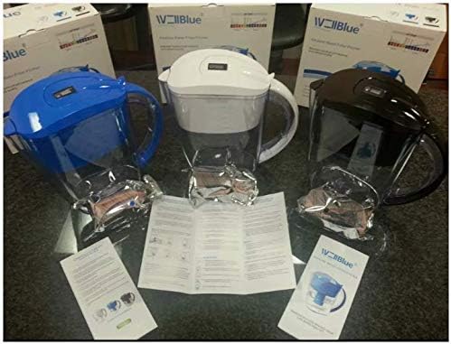 ALKALINE pH PLUS BLUE ionized Water PITCHER, 3.5 L By WellBlue, 1 Filter (2 Month Supply).