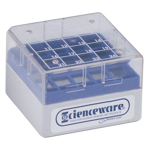 Bel-Art F18849-0000 Cryo-Safe Vial Storage Box; 25 Places, 1.2-2.0ml, Plastic, 3 x 3 x 2 in. (Pack of 8)