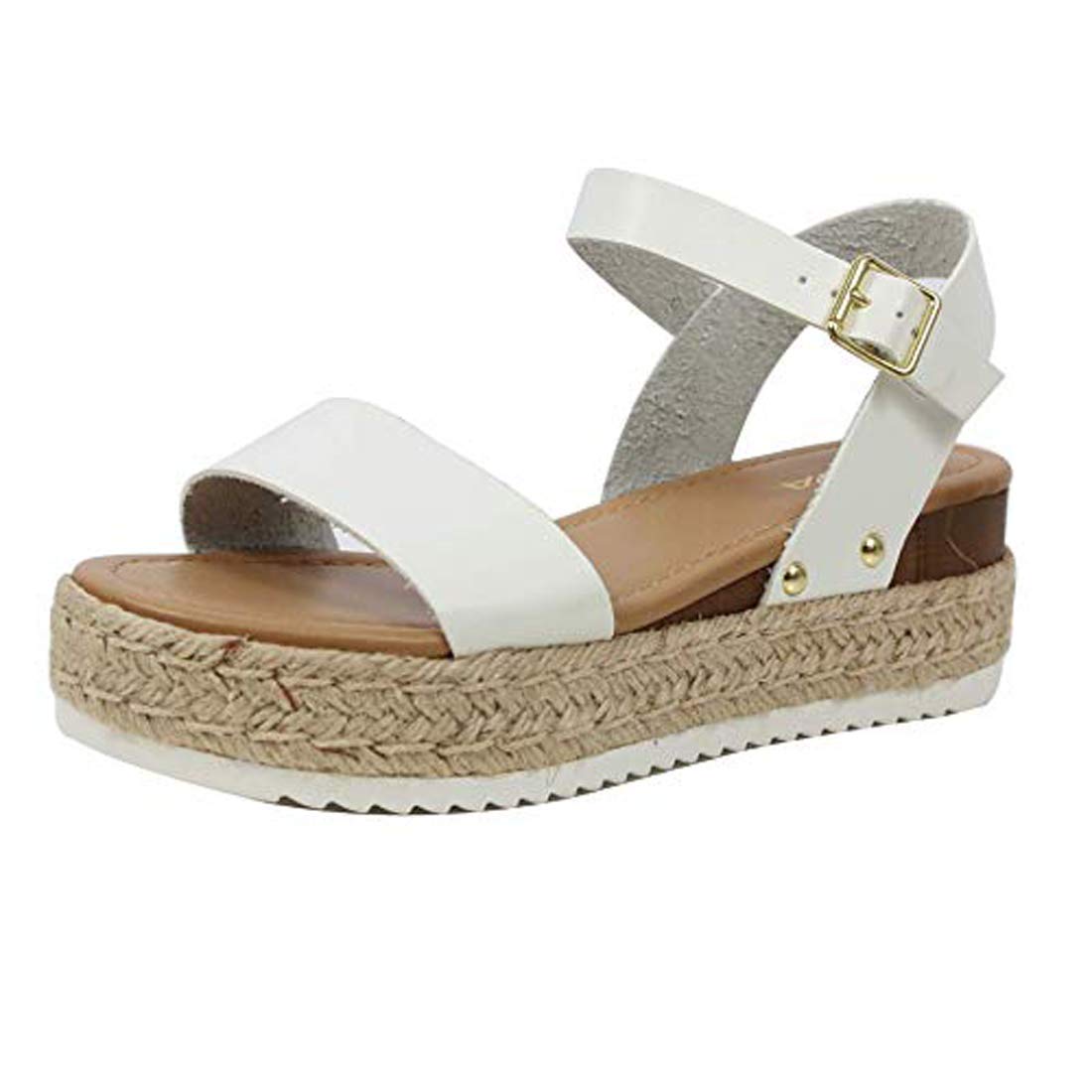 Soda Womens Clips-s White PU Trim Rubber Sole