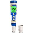 Yewhick Pool Salt Tester pH Meter, Digital 5 in 1 pH EC TDS Temp Salinity Tester for Saltwater Pool Hot Tubs Spa Aquarium, pH and EC PPM Meter for Nutrients Growing