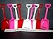Toy Plastic Shovels Red White & Pink, 24 Pack, 7 Inches Tall, 24 I Dig You Stickers by Jean's Plastics
