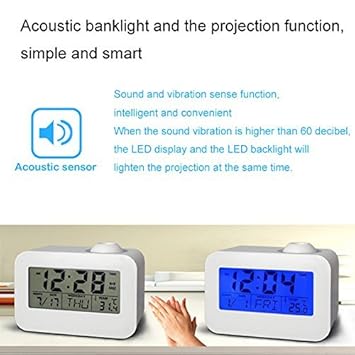 Sveglia Orologio Digitale Con Proiettore Touch Control Con Grande