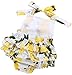 Fubin Baby Girl's Floral Print Ruffles Romper Summer Clothes With Headband,Yellow Lemon,13-24 months