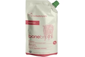 smallbatch Pets Shelf Stable Bone Broth, Organic Beef Recipe with Prebiotics & Adaptogen-Inspired Ingredients, Topper for Dogs - 16 Ounce (Single Pack, Beef)