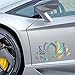 KANWAWO Laser Lotus Flower Vinyl Car Window Decal Sticker Car Styling Bumper Stickers Car Body Door Window Stickers Vinyl (2pcs Lotus Flower, 160 x 85 mm)