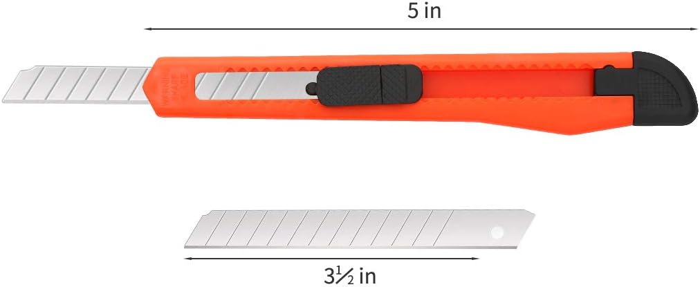 Utility Knife Retractable Box Cutter (10 Replacement 9mm Wide Blade Cutter) Use for Home, Arts Crafts, Hobby: Office Products