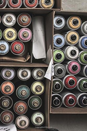 Boxes of Colorful Spray Paint Cans Notebook: 150 page lined 6 x 9 notebook/diary/journal