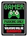 Honey Dew Gifts, Gamer Parking Only Violators Will be Eliminated, Teen Bedroom Decor, Boys Room Sign, Gifts for Gamers, Gaming Accessories, 9 inch by 12 inch, HDG-1051