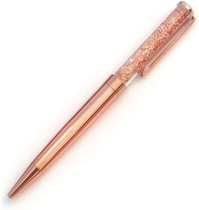 Quality Ballpoint Pen with Crystals - REFILL AND PEN POUCH INCLUDED (N+ FULL ROSE GOLD), 3 Piece Set - Image 4