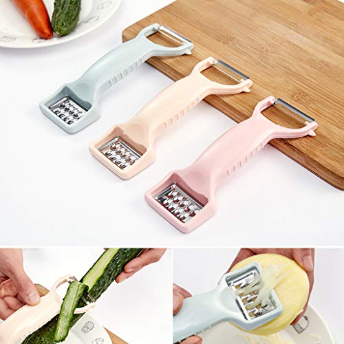 TADAMI Multi-Functional Vegetable Grater,Multi-Function Grater Stainless Steel Potato Radish Garlic Grinding Slicer Tool (Blue)