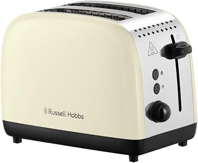 Russell Hobbs 2 Slice Toaster Longer Slots 6 Browning Levels Cream Stainless