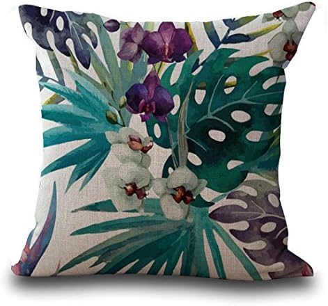 MEIbax Pillow case, Flower Vintage Flower Tropical Leaves Waist Throw Pillow Case Cushion Cover Home Deco (D)