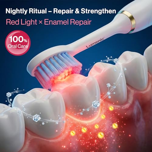 DermRays Lumenic Toothbrush, The Dual-Light & 3D-Oscillo System Electric Toothbrush, USB Rechargeable Sonic Toothbrush (Gold)