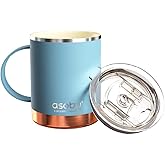 asobu Ultimate Ceramic Travel Mug, 12oz Insulated Stainless Steel Coffee Cup with Handle & Splash-Resistant Lid, Ceramic Lined for Pure Taste, BPA-Free, Double-Wall Vacuum for Hot Drinks