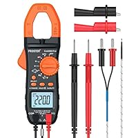 Proster 6000 Counts Clamp Multimeter Digital Auto-Ranging Tester AC DC Current Voltage Clamp Meter with Temperature NCV TRMS Continuity Capacitance Resistance Frequency Diode Hz Test