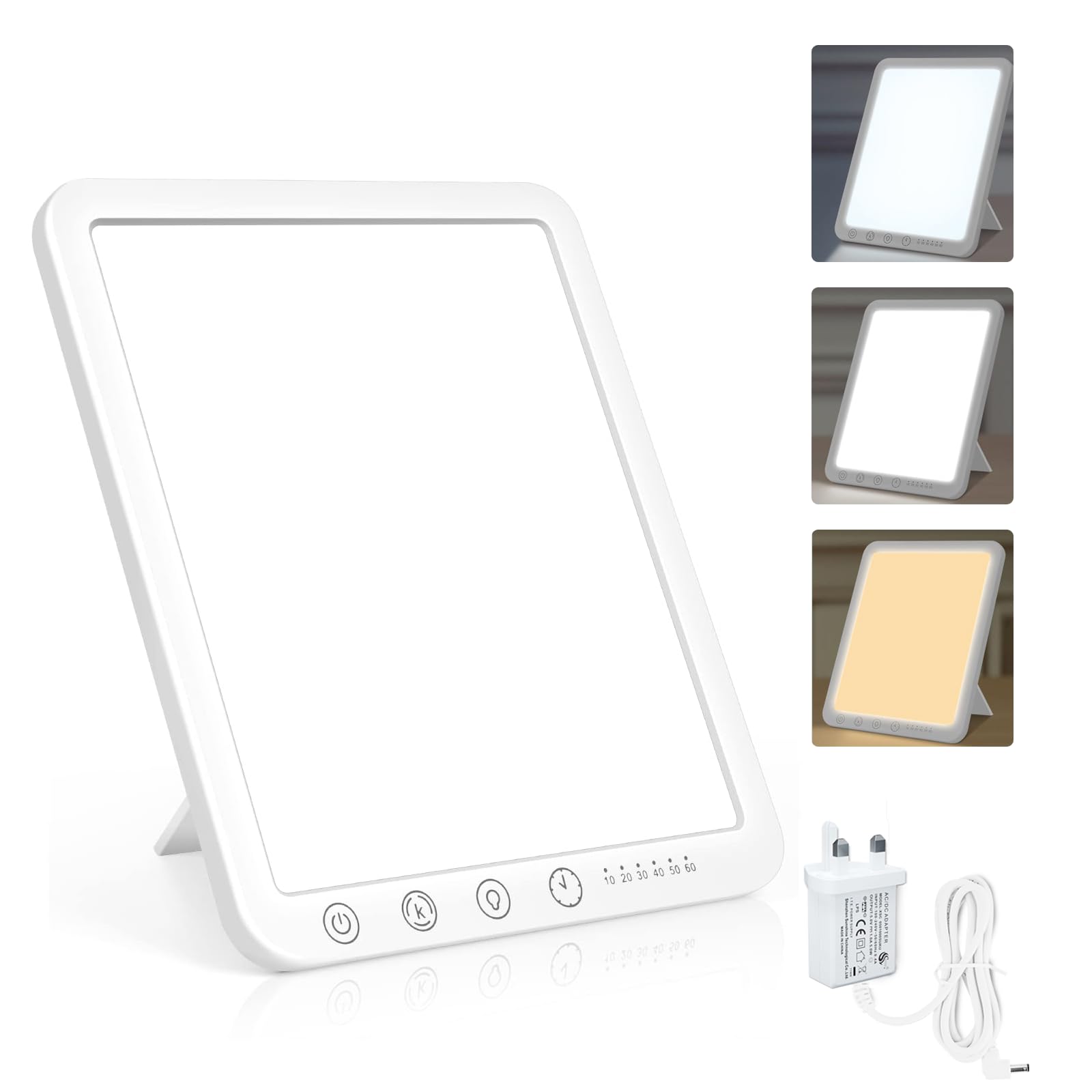 SAD Lamp - 15000 Lux Light Therapy with 3 Color Temperature, 6 Timer, Memory Function, Touch Control for Office/Desk/Home/Sleep