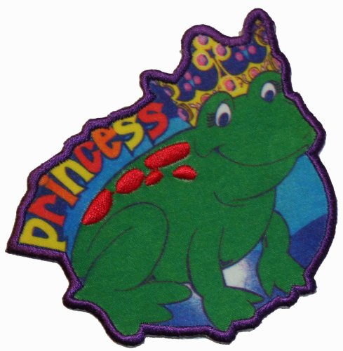 Little Girl Princess Frog Iron On Applique Patch