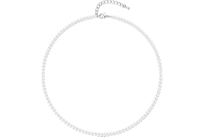 Aleasha Faux Pearl Strand 4mm-10mm 14"-22" White Pearl Necklace Choker Women Men Wedding Jewelry