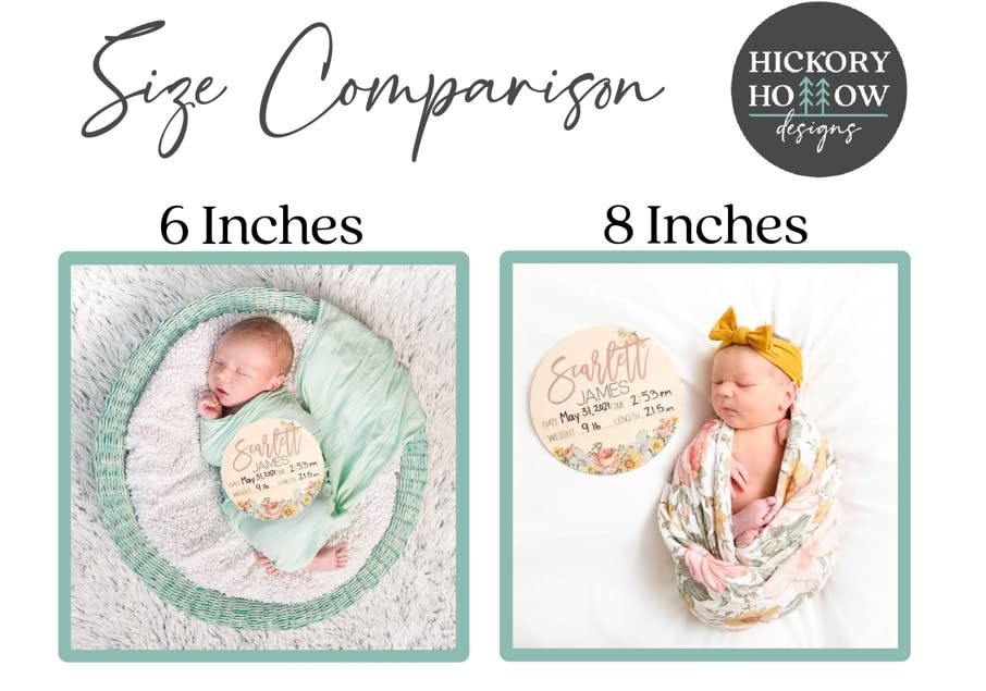 Birth Stat Sign Personalized for Newborn Baby, Scarlett James Design, Crib & Nursery Decor, Photography Prop, Baby Shower Gifts, Gender Reveal, Pregnancy Announcement, Hickory Hollow Designs