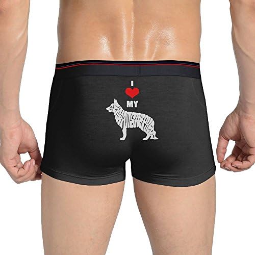 YWHmn I Love My German Shepherd Men's Breathable Underwear Trunks Basic Brief
