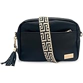 Modern+Chic Alice Crossbody Bag: Vegan Leather Purse with Roomy Exterior/Interior Pockets, Key Leash & Matching Womens Wallet