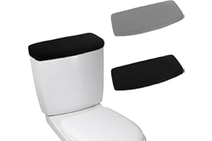 JJUNW 2Pcs Toilet Tank Cover, Toilet Tank Lid Cover, Toilet Top Cover, Universal Toilet Tank Lid Replacement Toilet Cover with Elastic Bottom for Bathroom Decor Accessories (Black+Gray)
