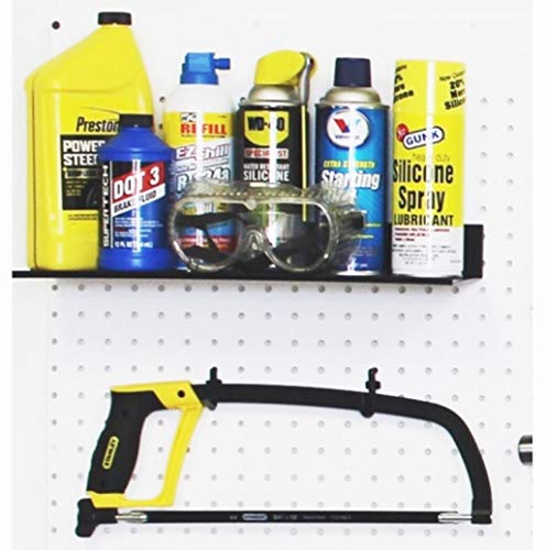 WallPeg pegboard Panels, Shelves, Bins, Locking peg Hooks Garage Storage kit 96 W-B (Black)