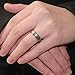 6mm Matte Step Edge Light Weight Tungsten Ring Highly Durable Wedding Bands White Couple Rings Mens Womens Tungsten Bands, Christmas Gift for Boyfriend/girlfriend, Matching Wide Rings with Grooves, Tail Ring Thumb Ring (8)