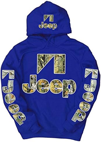 Jeep Camo Logo Hooded Sweatshirt, Large Blue