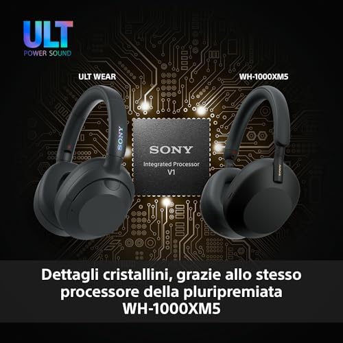 ULT WEAR – Cuffie wireless con noise cancelling, bassi profondi e potenti,stesso processore delle WH-1000XM5, chiamate nitide, batteria fino a 30 ore, compatibili con iOS e Android – Forest Gray