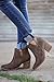 FISACE Womens Cute Cowboy Bootie Closed Toe Slip On Stacked Low Heel Western Ankle Boot