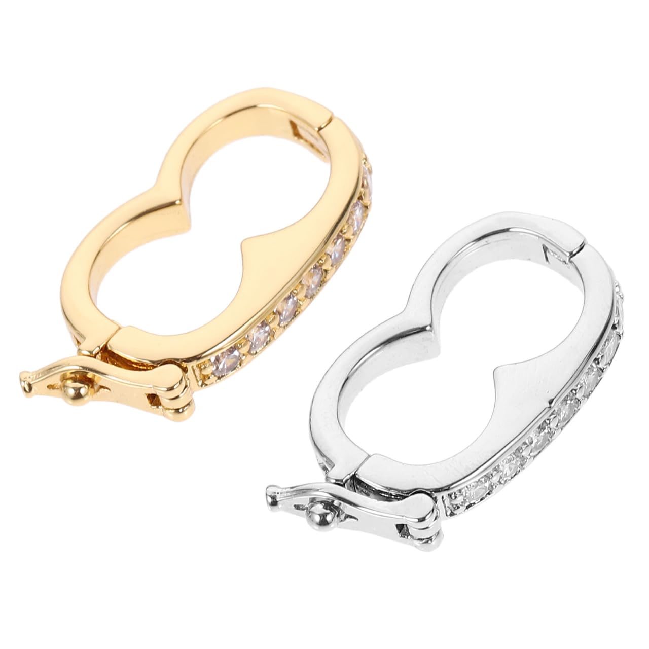 DIYEAH Necklace Shortener Clasps 2Pcs Bead Buckle Jewelry Connector Mini Pearl Clasp Secure Lock for DIY Jewelry Making and Necklace Adjustment