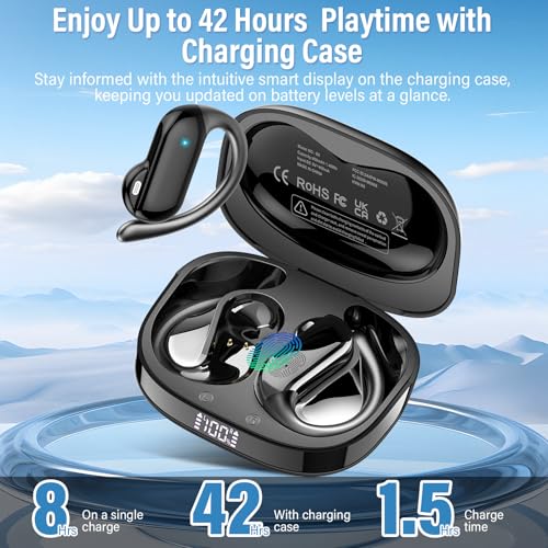 AI Translator Headphones, 3-in-1 Real Time Voice Translator Headphones with ENC and App, 42 Hours Translation Headphones with 165 Languages & 8 Modes, Open Ear Translator Earphones for Business