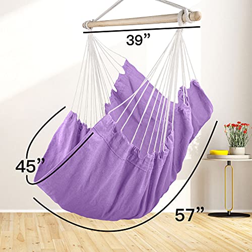 Hammock Chair Swing with Hardware Kit, Indoor Outdoor Hanging Rope