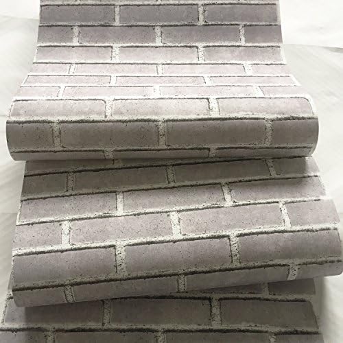 3D Textured Modern Rustic Brick Non-Woven Wallpaper For Livingroom Bedroom Kitchen Bathroom,20.8 In32.8 Ft=57 Sq.ft (Gray)