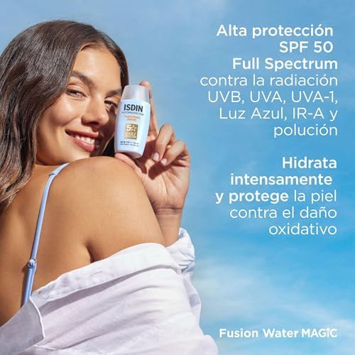 Fotoprotector Fusion Water MAGIC SPF 50, Protector Solar Facial De Uso Diario Ultraligero Y Absorción Inmediata, Crema Solar Que Protege Frente Al Daño Solar Con Tecnología Full Spectrum -50 ml