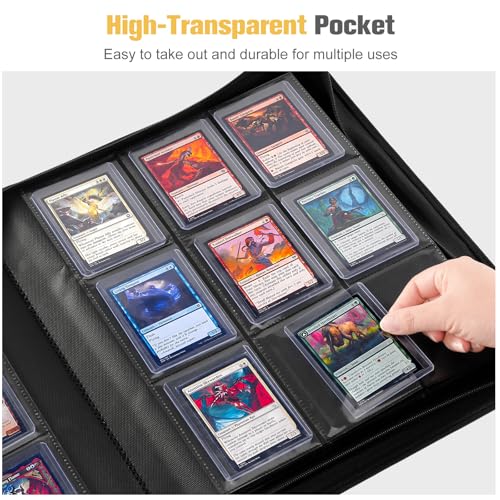 ProCase Top Loader Binder for Cards, Holds 324 Toploaders with 9 Pockets, Toploader Storage for Trading or Sports Cards, Compatible with TCG, MTG in 3"x4" Toploaders -Black