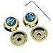 KAISH 4x Abalone Top Gold LP Top Hat Knobs with Set Screw Metal Bell Knobs for Guitar Bass with 6mm Shaft Pots