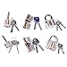 6 Pcs Transparent Padlock Lock Set, Crystal Visible Cutaway Padlock, Training Tools for Locksmith Beginner - Professional Locksmith Tools