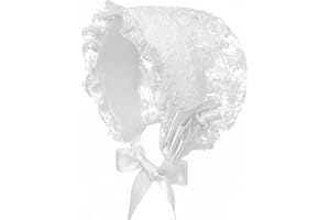 Baby Girl Embroidered Lace Bonnet Ruffle Trim Sun Protection Hat Toddler Christening Cap
