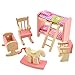 Peradix Wooden Doll House Furniture Set,Miniature Bathroom/Kid Room/Kitchen House Nursery House Furniture Dollhouse Decoration Accessories for Kids Toddlers Children Pretend Role Play Toy (Bunk Bed)