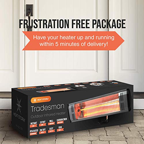 Heat Storm Tradesman Outdoor Infrared Heater - 1500 Watts - IP35 Rated - Maintenance Free - Silent Directional Heating