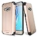Galaxy J7 (2015) Case, Galaxy J700 Case, With TJS® Tempered Glass Screen Protector, Slim Rugged Duo Hybrid Shockproof Aluminum Metal Armor Drop Protection Case For Samsung Galaxy J7/J700 (Rose Gold)